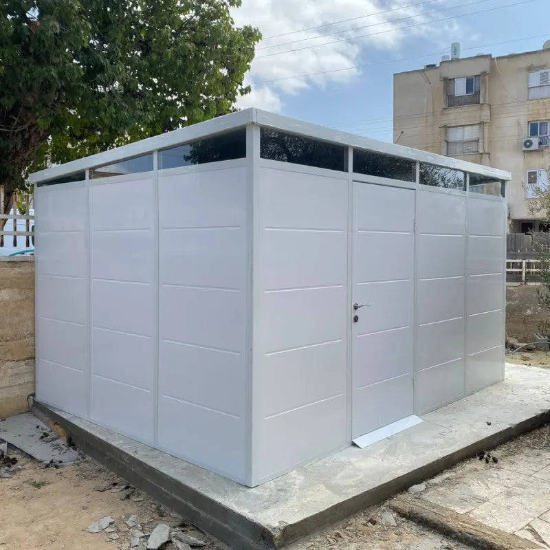 Abri de jardin modulaire isolé 4x3m blanc - plancher inclus - Everbox Ma boutique