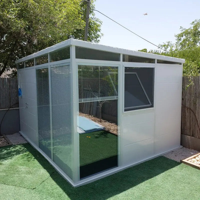 Abri de jardin modulaire isolé 4x3m blanc - plancher inclus - Everbox Ma boutique