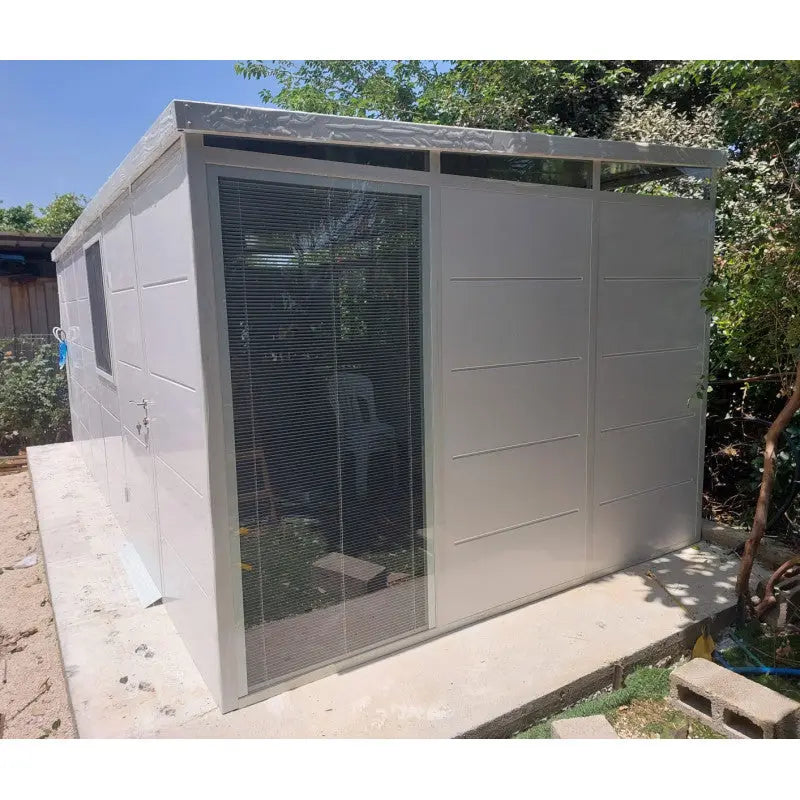 Abri de jardin modulaire isolé 4x3m blanc - plancher inclus - Everbox Ma boutique