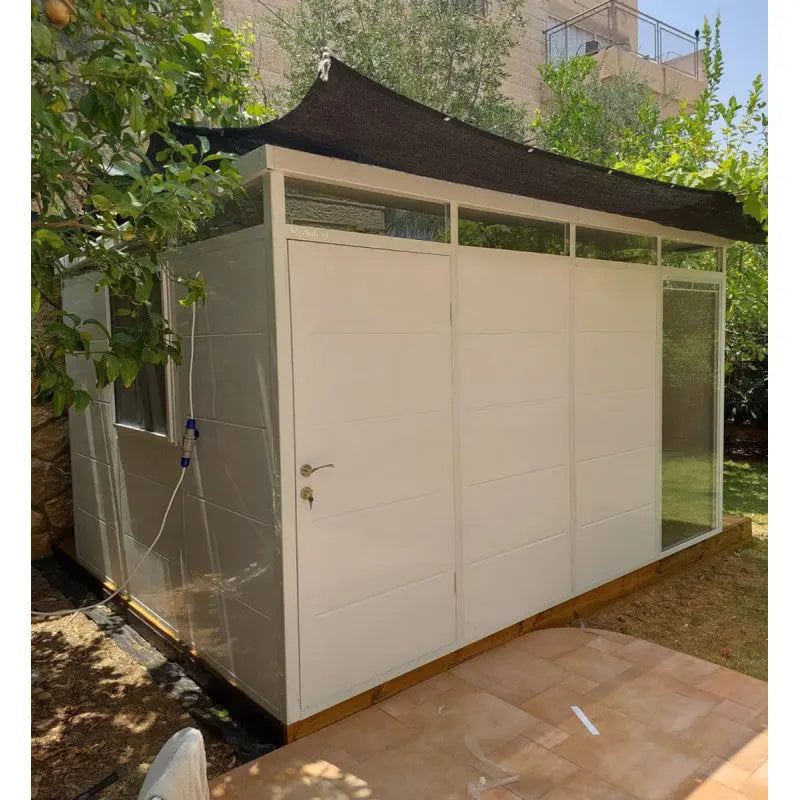 Abri de jardin modulaire isolé 4x3m blanc - plancher inclus - Everbox Ma boutique