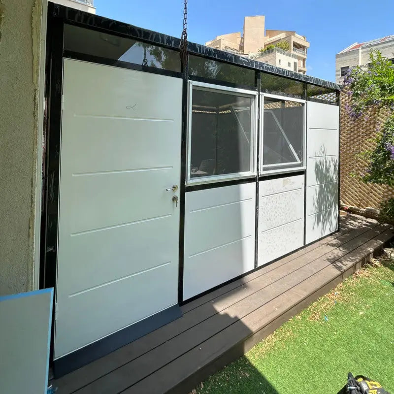 Abri de jardin modulaire isolé 4x3m profils noirs - plancher inclus - Everbox Ma boutique