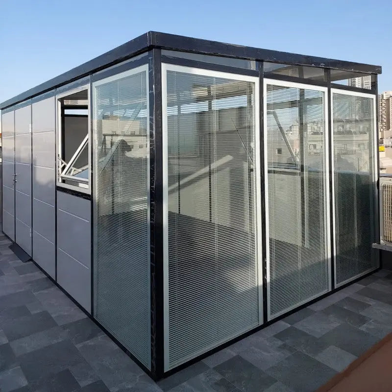 Abri de jardin modulaire isolé 5x3m profils noirs - plancher inclus - Everbox Ma boutique