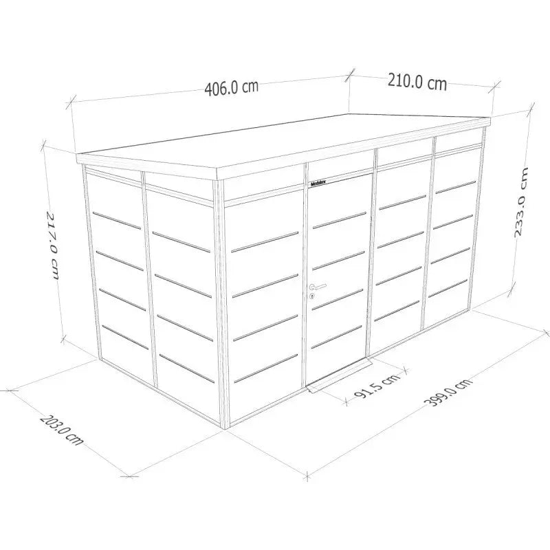 Abri de jardin modulaire isolé 4x2m anthracite et blanc - plancher inclus - Everbox Ma boutique