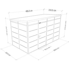 Abri de jardin modulaire isolé 4x2m anthracite et blanc - plancher inclus - Everbox Ma boutique