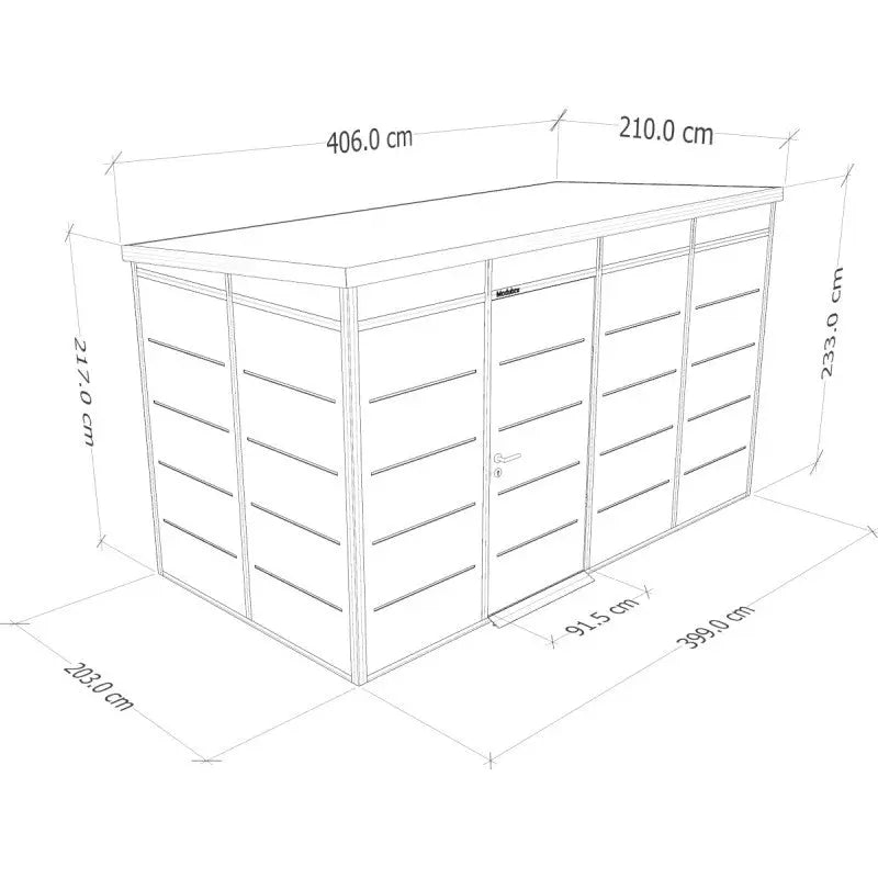 Abri de jardin modulaire isolé 4x2m blanc - plancher inclus - Everbox Ma boutique
