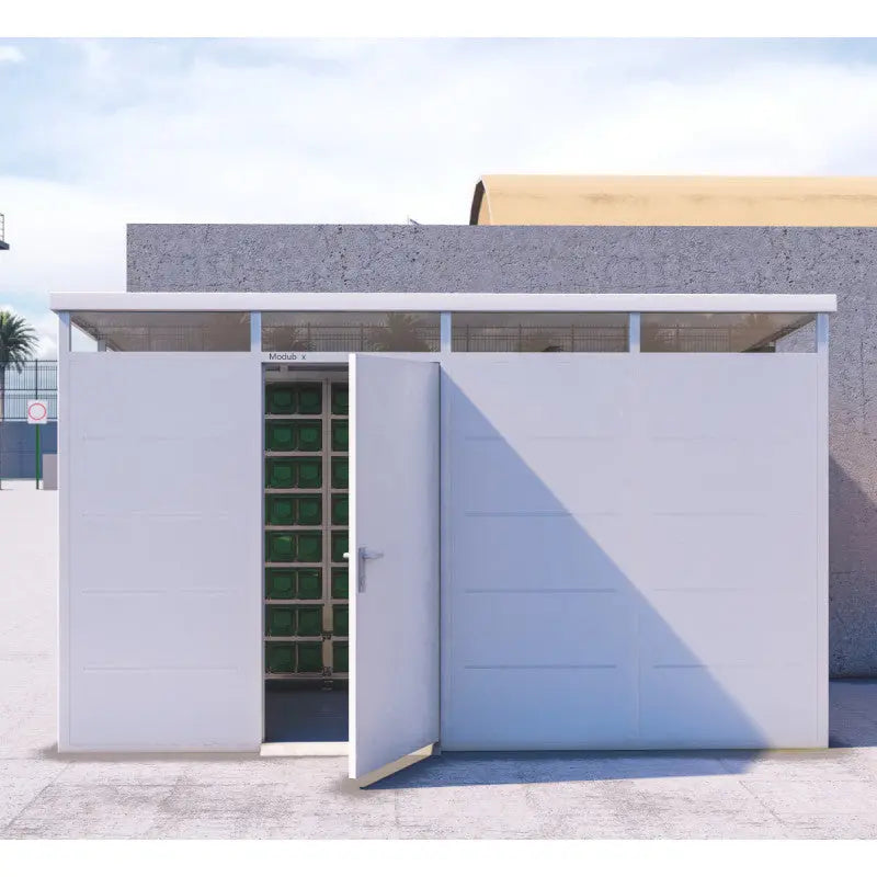 Abri de jardin modulaire isolé 4x2m blanc - plancher inclus - Everbox Ma boutique