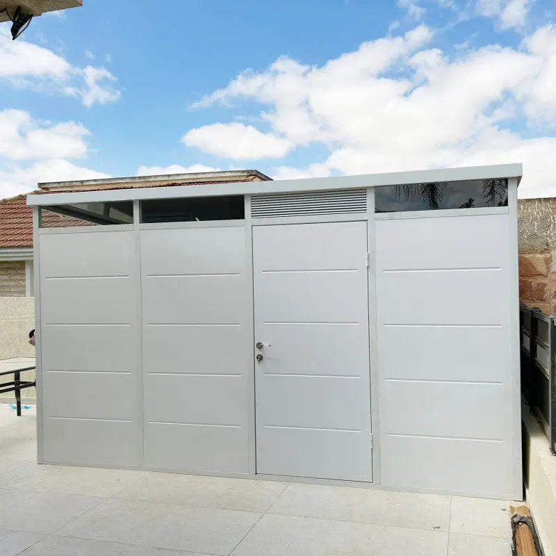 Abri de jardin modulaire isolé 4x2m blanc - plancher inclus - Everbox Ma boutique