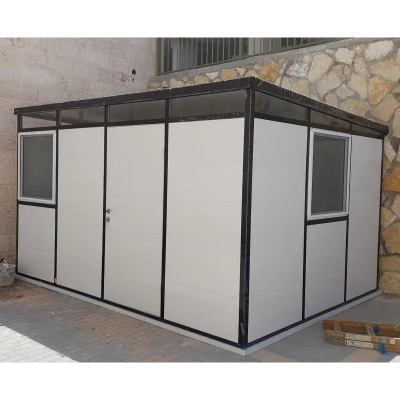 Abri de jardin modulaire isolé 4x2m profils noirs - plancher inclus - Everbox Ma boutique