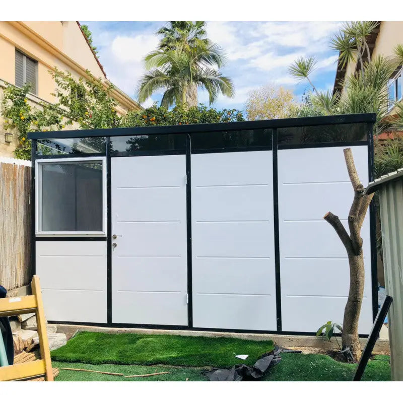 Abri de jardin modulaire isolé 4x2m profils noirs - plancher inclus - Everbox Ma boutique