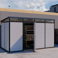 Abri de jardin modulaire isolé 4x2m profils noirs - plancher inclus - Everbox Ma boutique