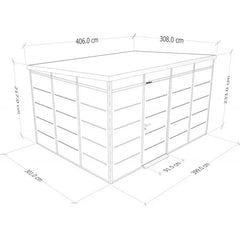 Abri de jardin modulaire isolé 4x3m anthracite et noir - plancher inclus - Everbox Ma boutique