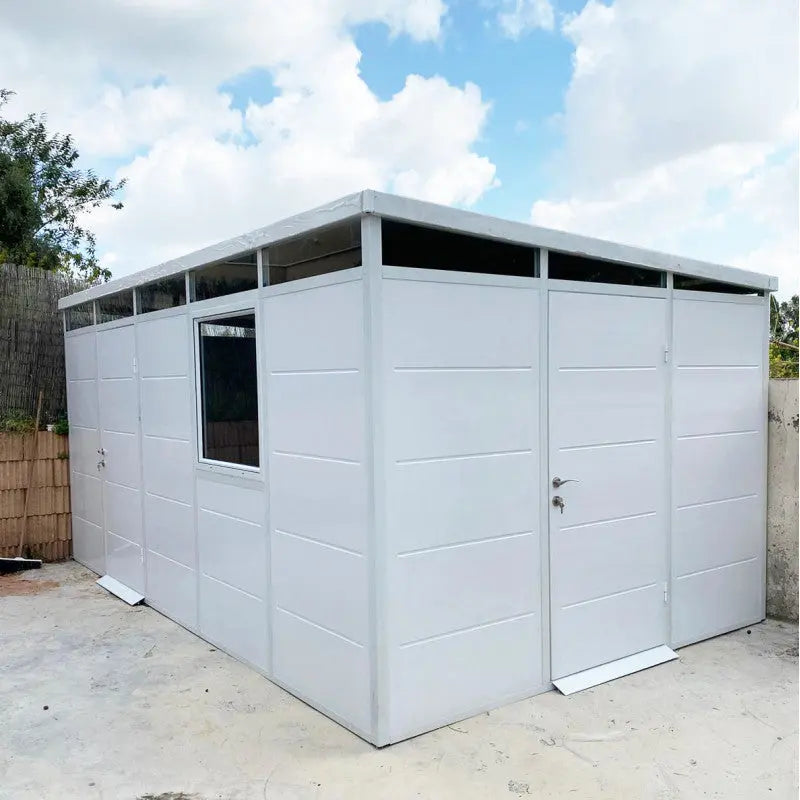 Abri de jardin modulaire isolé 5x3m blanc - plancher inclus - Everbox Ma boutique