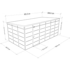 Abri de jardin modulaire isolé 6x3m anthracite et noir - plancher inclus - Everbox Ma boutique