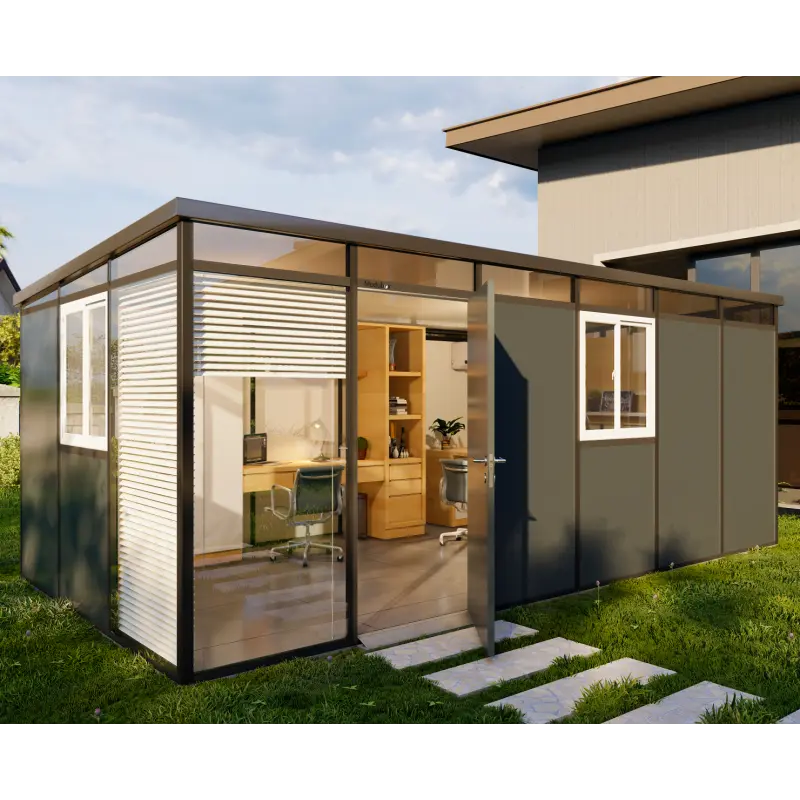 Abri de jardin modulaire isolé 6x3m anthracite et noir - plancher inclus - Everbox Ma boutique