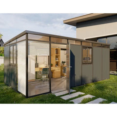 Abri de jardin modulaire isolé 6x3m anthracite et noir - plancher inclus - Everbox Ma boutique