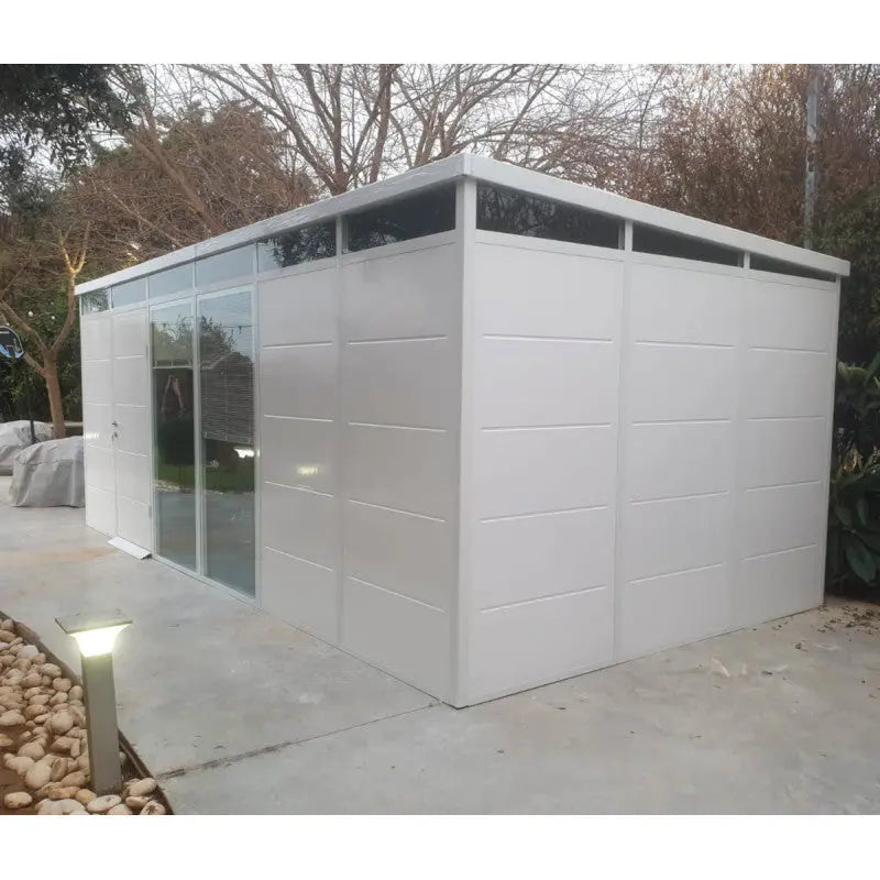 Abri de jardin modulaire isolé 6x3m blanc - plancher inclus - Everbox Ma boutique