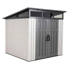 Abri de jardin monopente 6,45m² en PEHD imitation bois + plancher Lifetime - Habrita Ma boutique