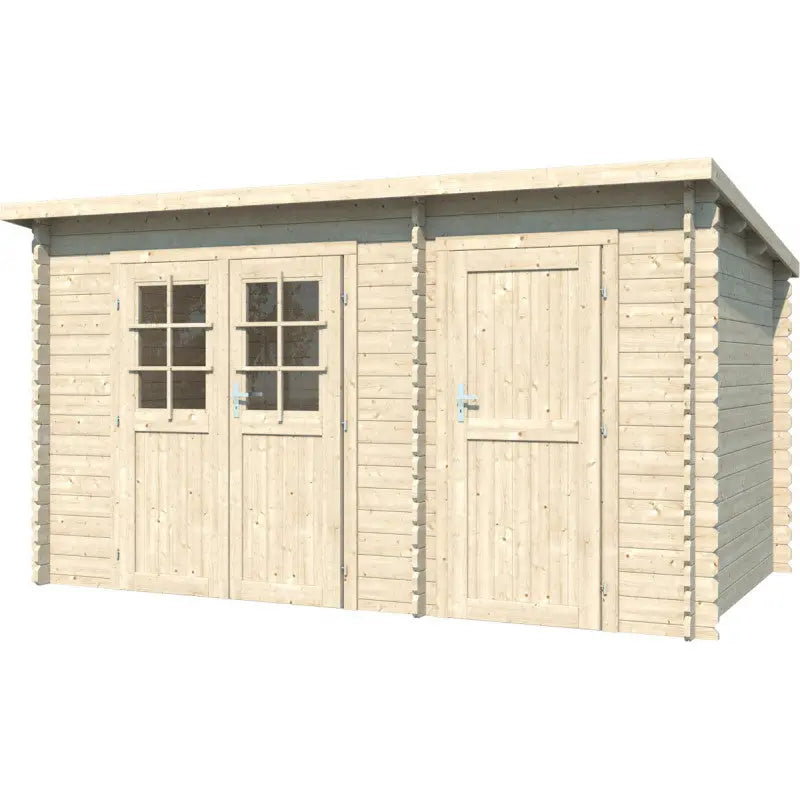 Abri de jardin monopente en bois massif 10,48 m² avec 2 espaces et cloison - Eden Ma boutique