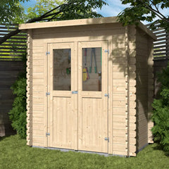 Abri de jardin monopente en bois massif 2,76m² - madriers 28mm - Eden Ma boutique