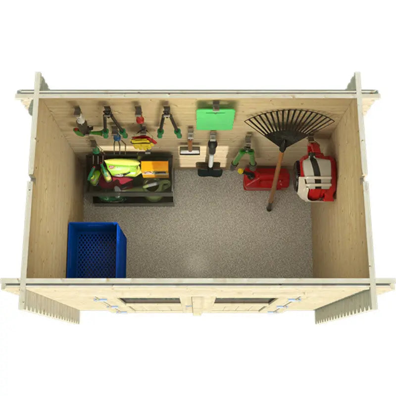 Abri de jardin monopente en bois massif 2,76m² - madriers 28mm - Eden Ma boutique