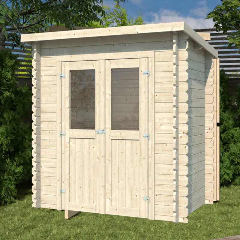Abri de jardin monopente en bois massif 2,76m² - madriers 28mm - Eden Ma boutique