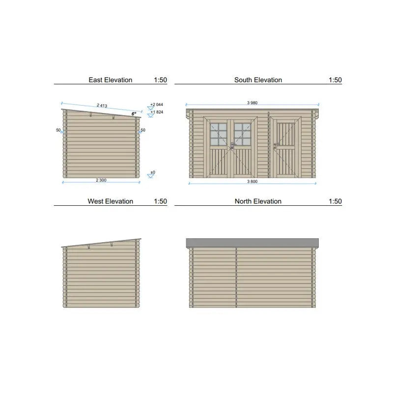 Abri de jardin monopente en bois massif 8,74m² avec 2 espaces et cloison - Eden Ma boutique