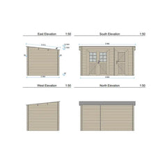 Abri de jardin monopente en bois massif 8,74m² avec 2 espaces et cloison - Eden Ma boutique