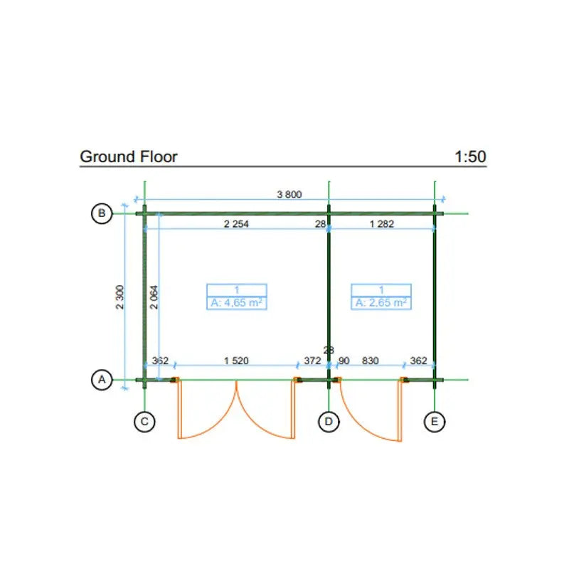 Abri de jardin monopente en bois massif 8,74m² avec 2 espaces et cloison - Eden Ma boutique