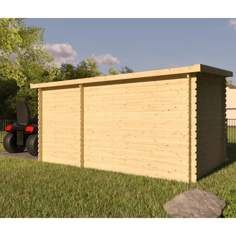 Abri de jardin monopente en bois massif 8,74m² avec 2 espaces et cloison - Eden Ma boutique