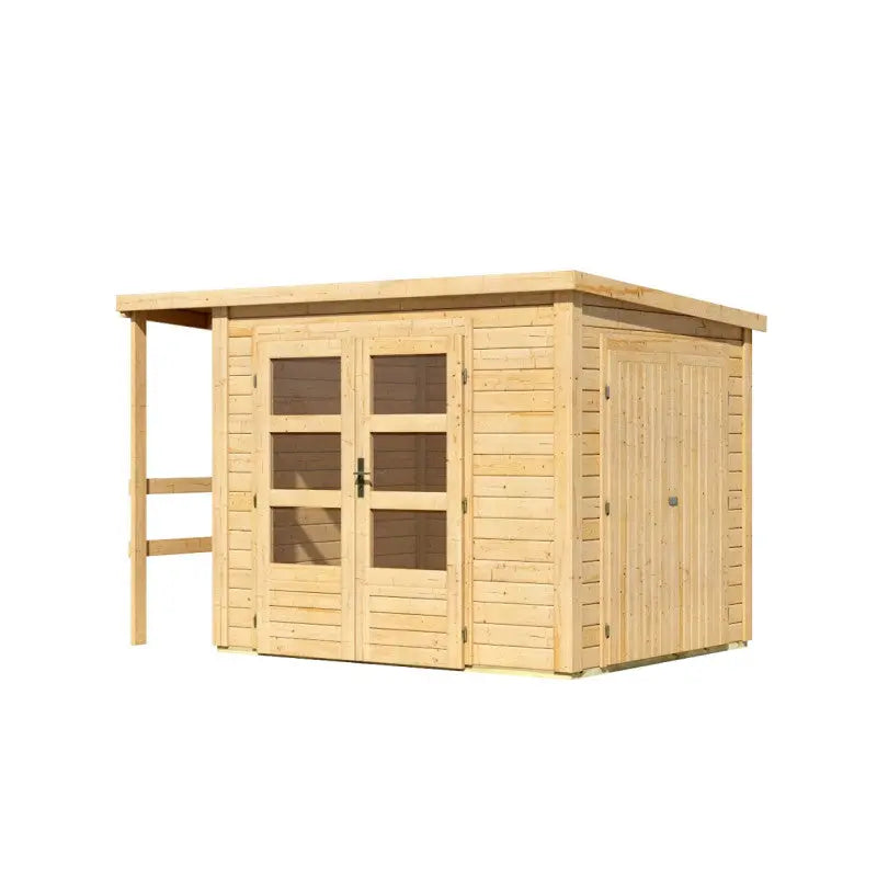 Abri de jardin multifonctions en bois brut 6m² avec armoire intégrée – Karibu Ma boutique