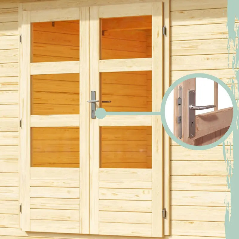 Abri de jardin multifonctions en bois brut 6m² avec armoire intégrée – Karibu Ma boutique