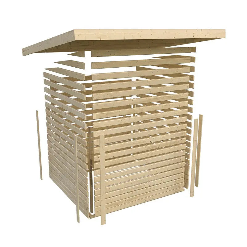 Abri de jardin multifonctions en bois brut 6m² avec armoire intégrée – Karibu Ma boutique