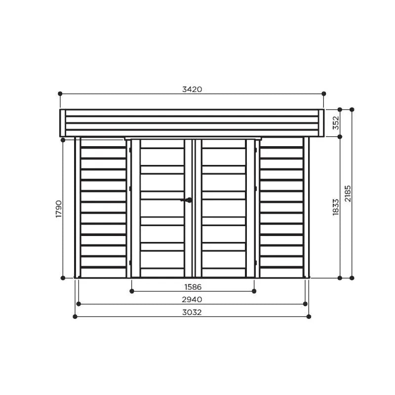 Abri de jardin Odense 9,19m² en bois massif 28mm à toit plat - SOLID Ma boutique