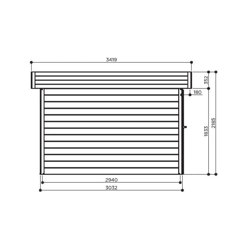 Abri de jardin Odense 9,19m² en bois massif 28mm à toit plat - SOLID Ma boutique