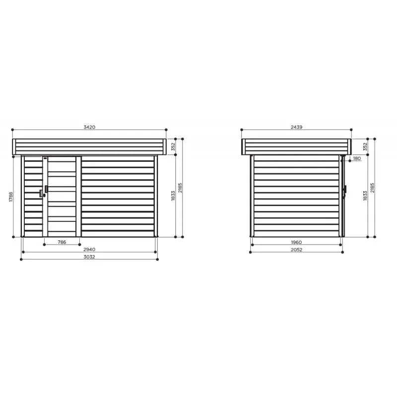 Abri de jardin Oslo 6,22m² en bois massif 28mm avec porte moderne - SOLID Ma boutique