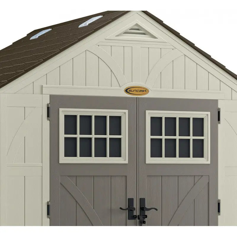 Abri de jardin polyéthylène 35mm 5,53m² Woodgrain + plancher SUNCAST Ma boutique