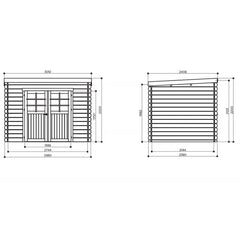 Abri de jardin Riom 7,09m² en bois massif 28mm à toit monopente - SOLID Ma boutique