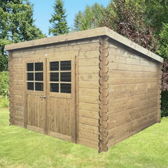 Abri de jardin Riom 7,09m² en bois massif 28mm à toit monopente - SOLID Ma boutique