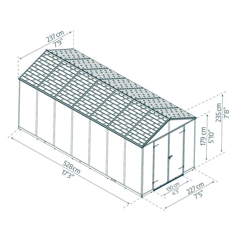 Abri de jardin RUBICON 12m² en aluminium et polycarbonate - Palram - Canopia Ma boutique