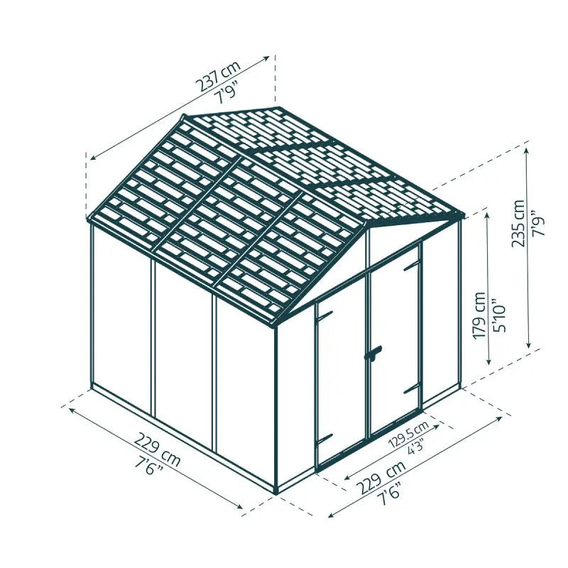 Abri de jardin RUBICON 5,4m² en aluminium et polycarbonate - Canopia by Palram Ma boutique