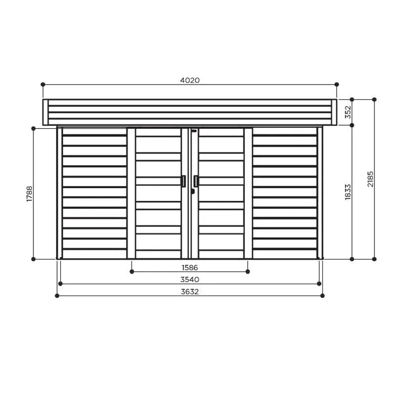 Abri de jardin Stockholm 8,91m² en bois traité autoclave 28mm avec double porte - SOLID Ma boutique