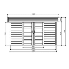 Abri de jardin Stockholm 8,91m² en bois traité autoclave 28mm avec double porte - SOLID Ma boutique
