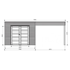 Abri de jardin Tarento 8,69m² en bois traité autoclave 19mm avec terrasse couverte - SOLID Ma boutique