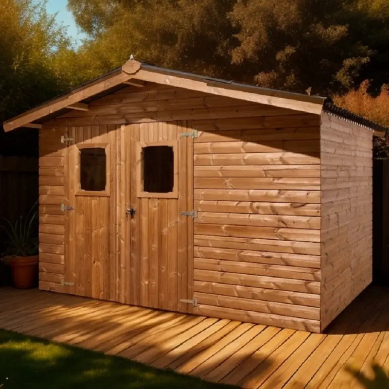 Abri Therma 10,33m² en bois thermo traité et toiture Onduline HABRITA Ma boutique