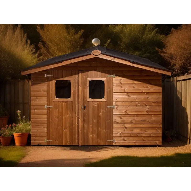 Abri Therma 10,33m² en bois thermo traité et toiture Onduline HABRITA Ma boutique