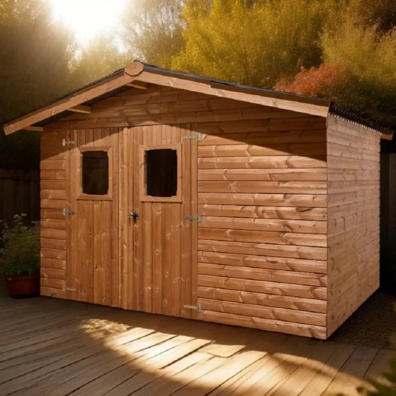 Abri Therma 10,33m² en bois thermo traité et toiture Onduline HABRITA Ma boutique