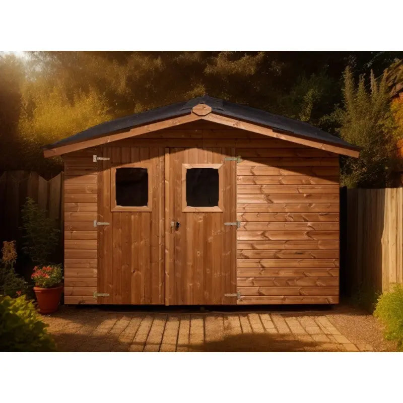 Abri Therma 10,33m² en bois thermo traité et toiture Onduline HABRITA Ma boutique