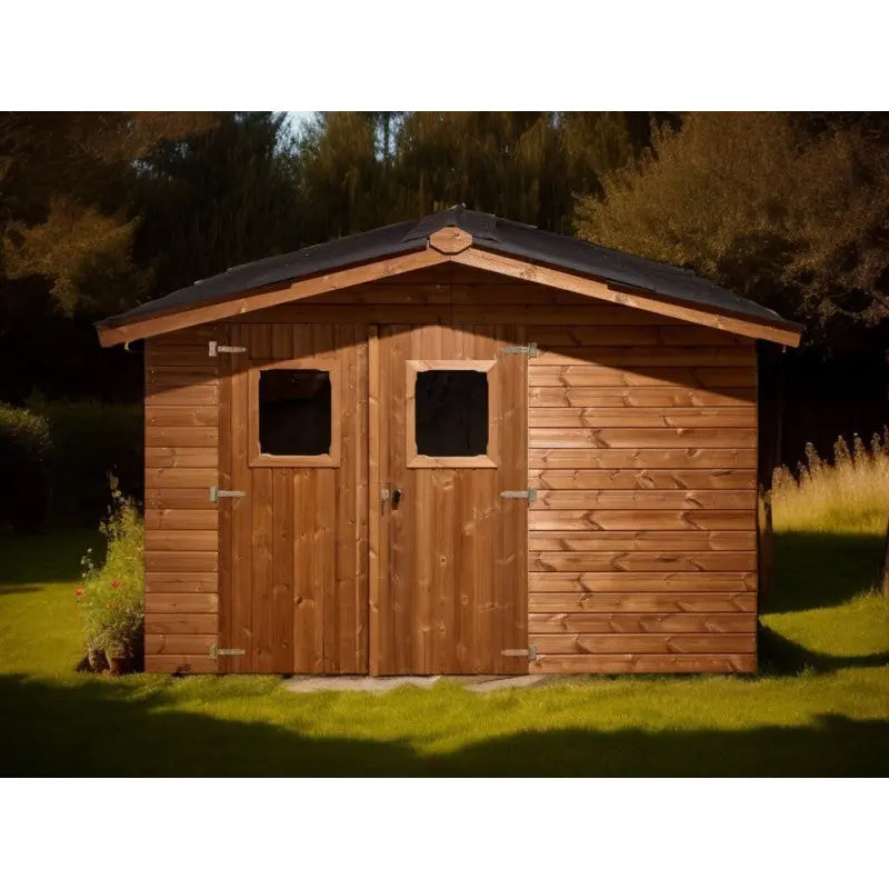 Abri Therma 10,33m² en bois thermo traité et toiture Onduline HABRITA Ma boutique