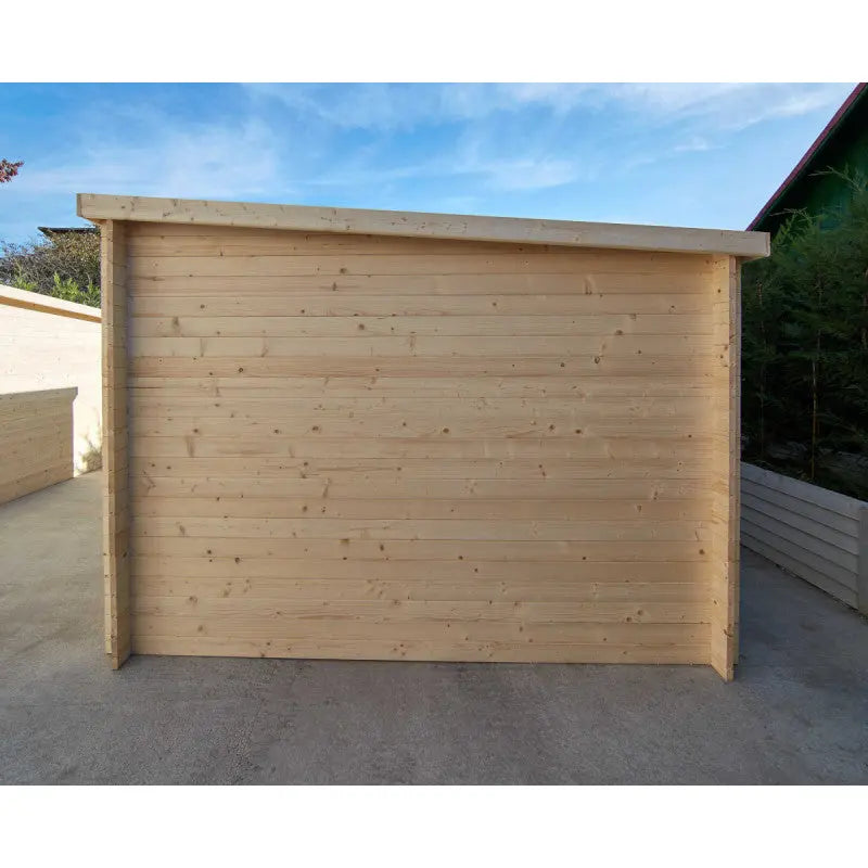 Abri de jardin toit plat 12m² PENTY - madriers 40mm brut - Gardy Shelter Ma boutique