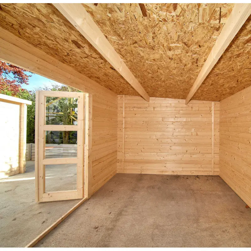 Abri de jardin toit plat 16m² PENTY - madriers 40mm brut - Gardy Shelter Ma boutique